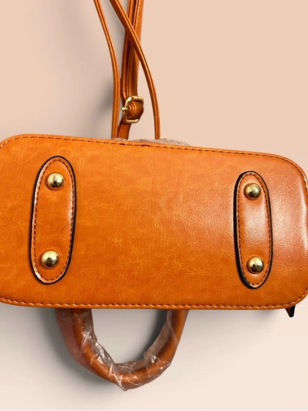Women’s Small Cognac Croc-Embossed Satchel Handbag